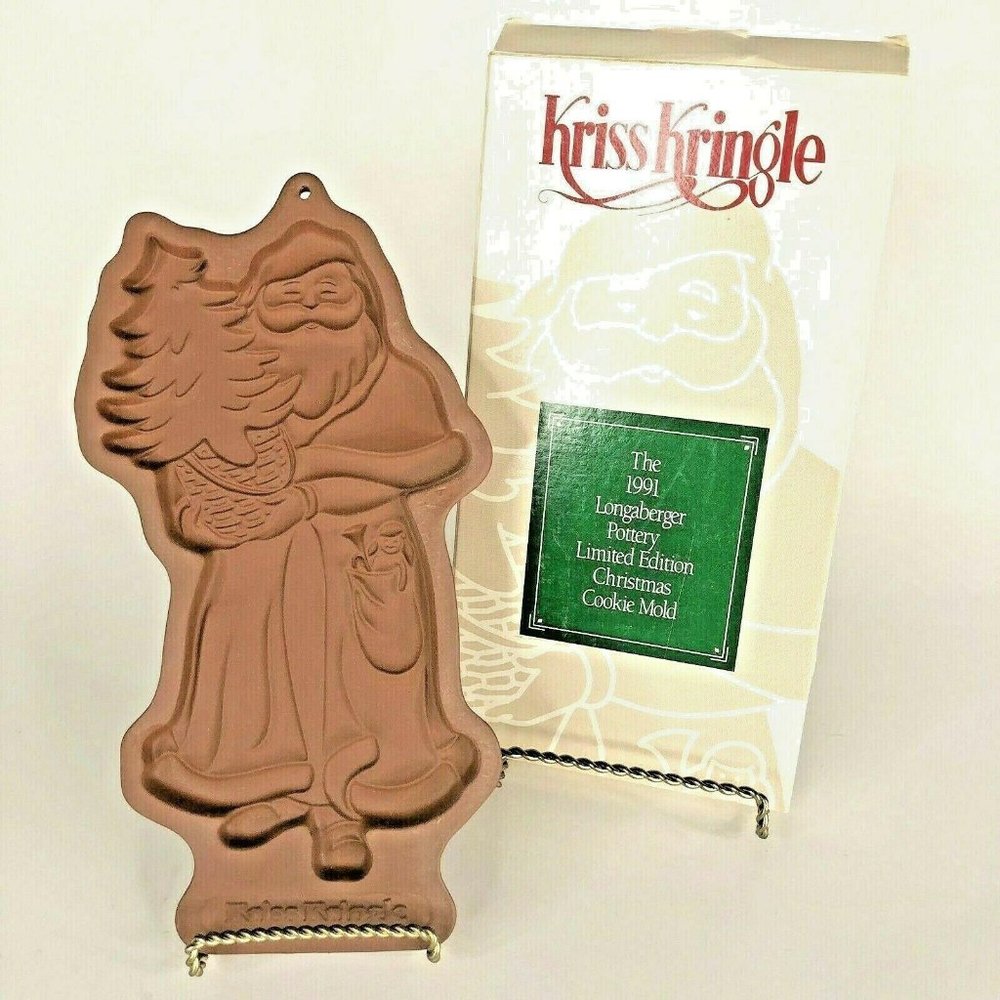 Longaberger Pottery Kriss Kringle Cookie Mold 1991